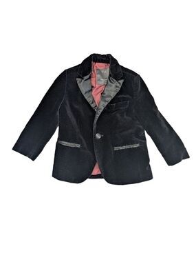 Zara Kids Black Velvet Blazer Suit Jacket